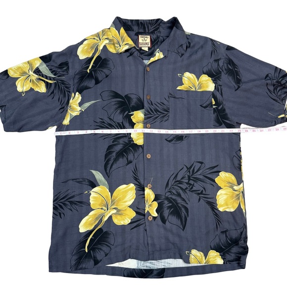 VTG Tommy Bahama Men’s Large 100% Silk Hawaiian Camp Shirt Vacation Button Down - Picture 7 of 8